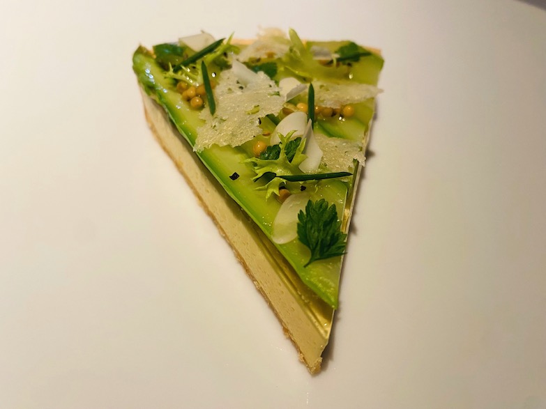 New Seasonal Dishes Shine at BELON 3 Loire Valley asparagus tart with aged Comté and vin jaune at BELON