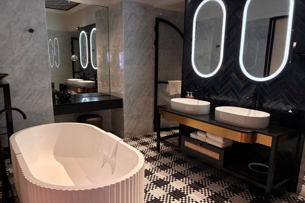 QT Singapore review: a boutique hotel experience that will elevate your Singapore weekender 2 QT Singapore boutique hotel Balcony Suite bathroom