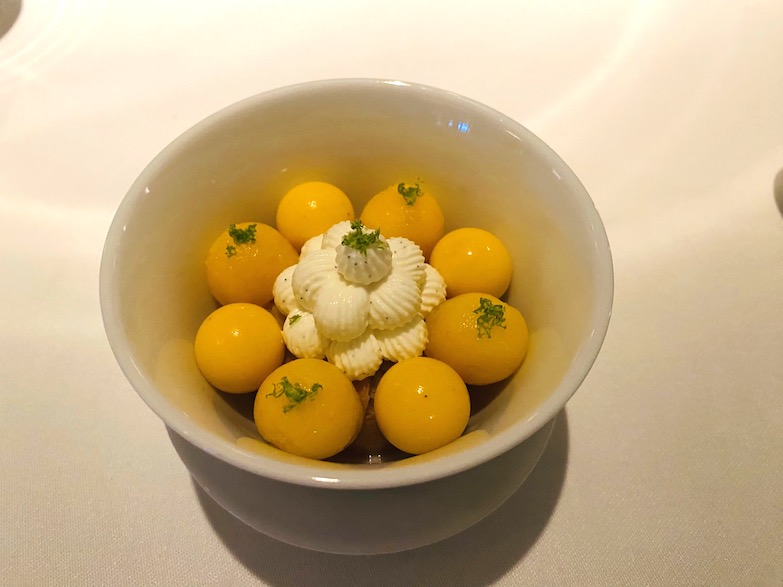 New Seasonal Dishes Shine at BELON 7 Rhum baba with mango at BELON